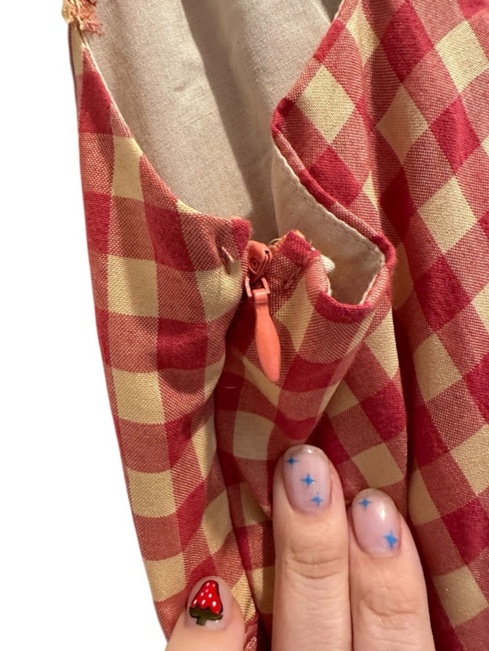 Find Me Now Mini Dress Gingham Red Large - Picture 8 of 9